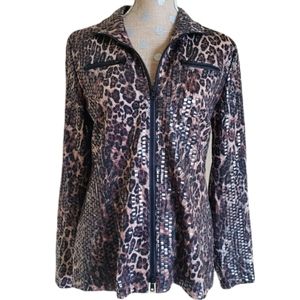 Laura Ashley leopard zip jacket medium